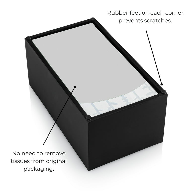 Essentra Home Matte Black Heavy Rectangular Tissue Box