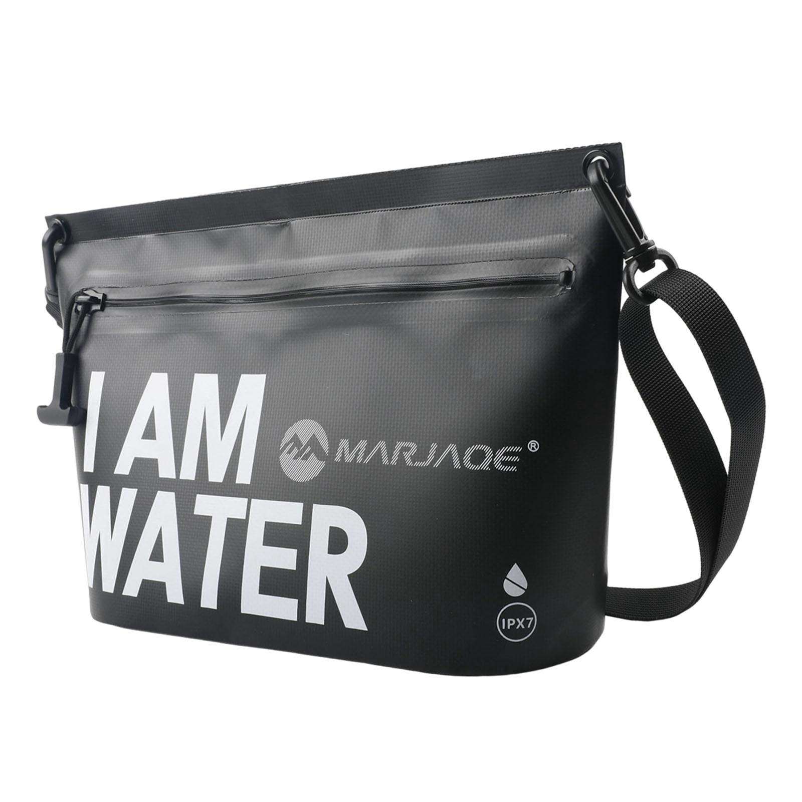 QccHieUs Waterproof Dry Bag Handbag Handle Bag with Adjustable Waist Strap Tote Pouch for Black