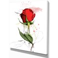 thumbnail image 1 of Designart - Rose Rouge Dessiné à la Main - Imprimé d'Art sur Toile Floral, 1 of 2