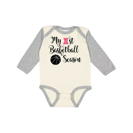 

Inktastic My 1st Basketball Season Gift Baby Girl Long Sleeve Bodysuit