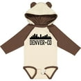 thumbnail image 3 of Inktastic Denver Colorado City Skyline Boys or Girls Long Sleeve Baby Bodysuit, 3 of 5