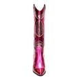 thumbnail image 3 of Cape Robbin Women Cowgirl Cowboy Western Knee High Boots Pointy Toe Stacked High Heel JULIANA Multi Pink Fuchsia 6.5, 3 of 5