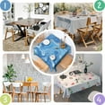 thumbnail image 4 of Blue White Tie Dye Swirl Pattern Square Tablecloth,Waterproof Square Table Cover,Wipeable Spillproof Washable Table Cover for Home Kitchen Party Decor 42"X42"(107x107cm), 4 of 6