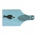 thumbnail image 1 of Fish Cutting Board, Little Fishes United to Fight with Big Fish Theme Aquatic Wildlife in the Ocean, Tempered Glass Cutting and Serving Board, Wine Bottle Shape, Blue and Black, by Ambesonne, 1 of 1