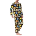thumbnail image 2 of Yiaed Cartoon Bird Owl Print Men’s Pajamas Set - Long Sleeve Button Down Sleep Shirt and Pajama Bottoms Sleepwear Set Mens Pjs Sets Men's Pajama Bottoms-Large, 2 of 7