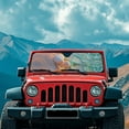 thumbnail image 2 of Uorisanigo Windshield Sun Shade Compatible with Rubicon Sahara TJ JK JKU 2 Door & 4 Door Starfish Shell Printed Sun Visor Shade, Aluminum Foil Heat UV Protection Visor Accessories, 2 of 7