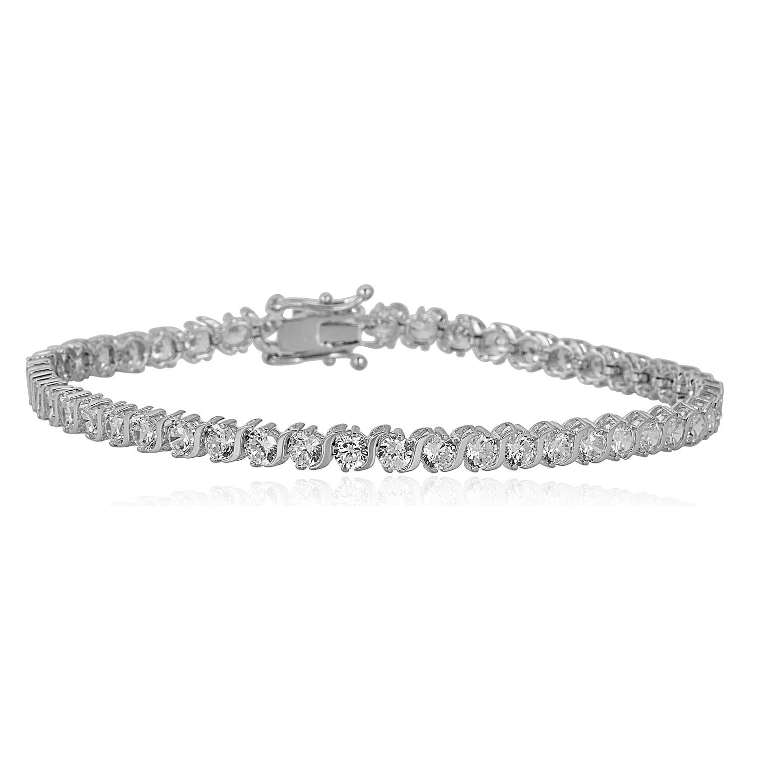 sterling silver s link tennis bracelet