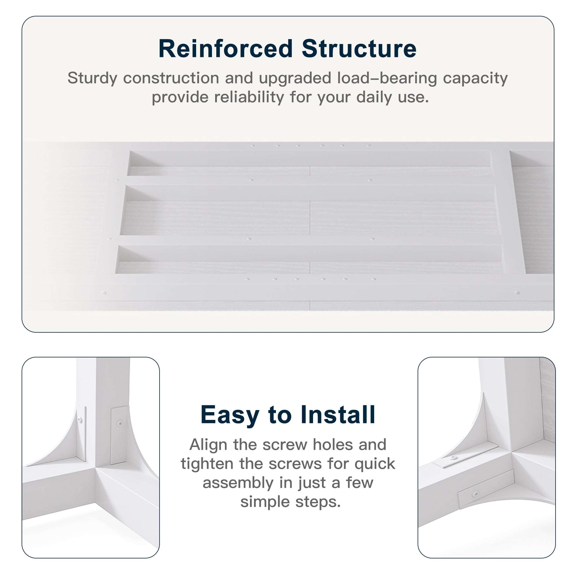 Demi Bonn 78" Farmhouse Dining Table, Wood Rustic Kitchen Table for 8 People, Large Rectangular Dinner Table for Dining Room, Home Office, Living Room Furniture, White