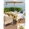 thumbnail image 4 of Outdoor Tablecloth with Umbrella Hole and Zipper, Gnomes Sunflower Rectangle Table Cloth 54x80 Inch Waterproof Tablecloth, Bees Branches Floral Wooden Picnic Table Cover for Patio Camping, 4 of 7
