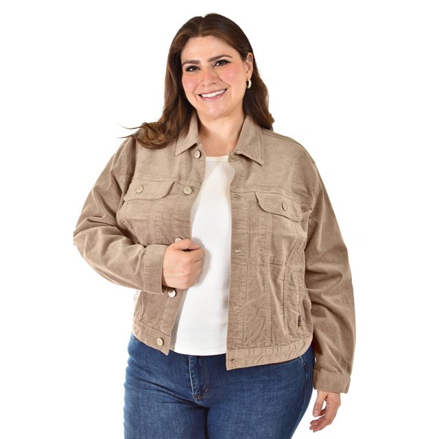 Chamarra de Pana Roman Fashion Tallas Extras Cafe 42