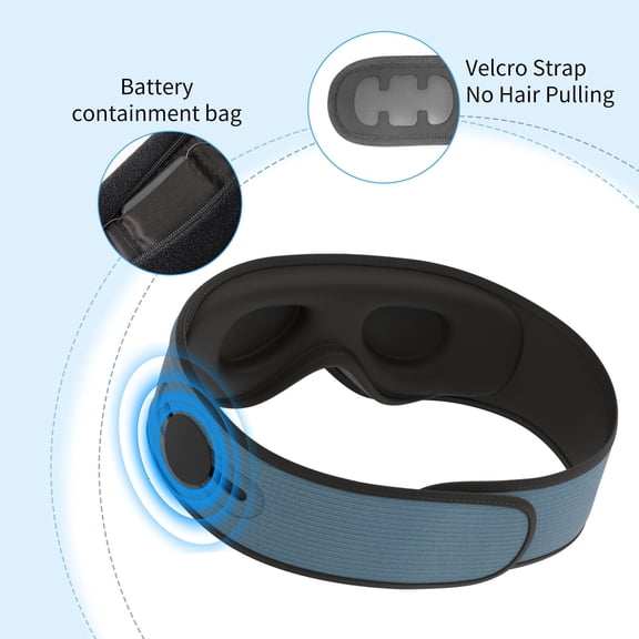 Contoured Bluetooth Sleep Mask, Adjustable Removable Stereo Headphones Sleep Headphones, Memory Foam Eye Mask for Sleeping, Wireless Bluetooth 5.4 Sleep Earbuds for Side Sleeper Travel Nap