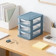 thumbnail image 2 of DefiDgd Tabletop Plastic Drawer Organizer,Transparent 3 Layer Desktop Storage Container Case,Stackable Compact Storage Box for Bathroom Bedroom Shelf Office Home Classroom(Blue-Low Grids), 2 of 6