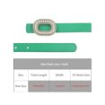 thumbnail image 4 of Cinturón delgado de cuero sintético para mujeres INSPIRE CHIC, cinturón para damas con hebilla de perlas y strass para jeans y pantalones 103x1.8cm/40.6x0.7" Verde, 4 of 6