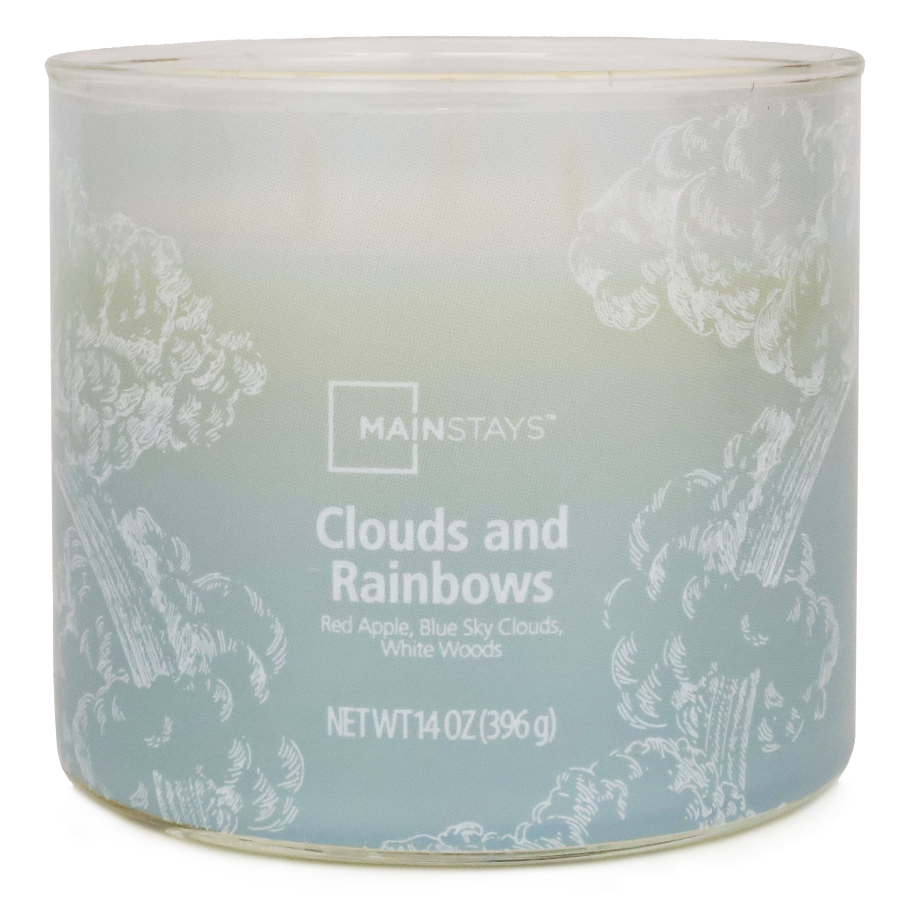 (4 pack) Mainstays 3-Wick Wrapped Clouds & Rainbows Scented Candle, 14 oz