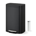 thumbnail image 4 of Step-on Stainless Steel Kitchen Trash Can - 13 Gal / 50 L Large Capacity, Rustproof Metal Garbage Bin with Soft Close Lid, Removable Inner Bucket & Rear Handle, 4 of 7