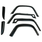 Kojem 6PC 7 Wide Wheel Fender Flare Protector for 1997-2006 Jeep Wrangler TJ 2004-2006 Wrangler LJ Extended Pocket-Riveted Style Black