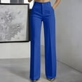 thumbnail image 2 of Inglocry Women's High Waisted Wide Leg Dress Pants Office Business Casual Work Trousers Flowy Work Palazzo Pants 2026 Blue XL, 2 of 7