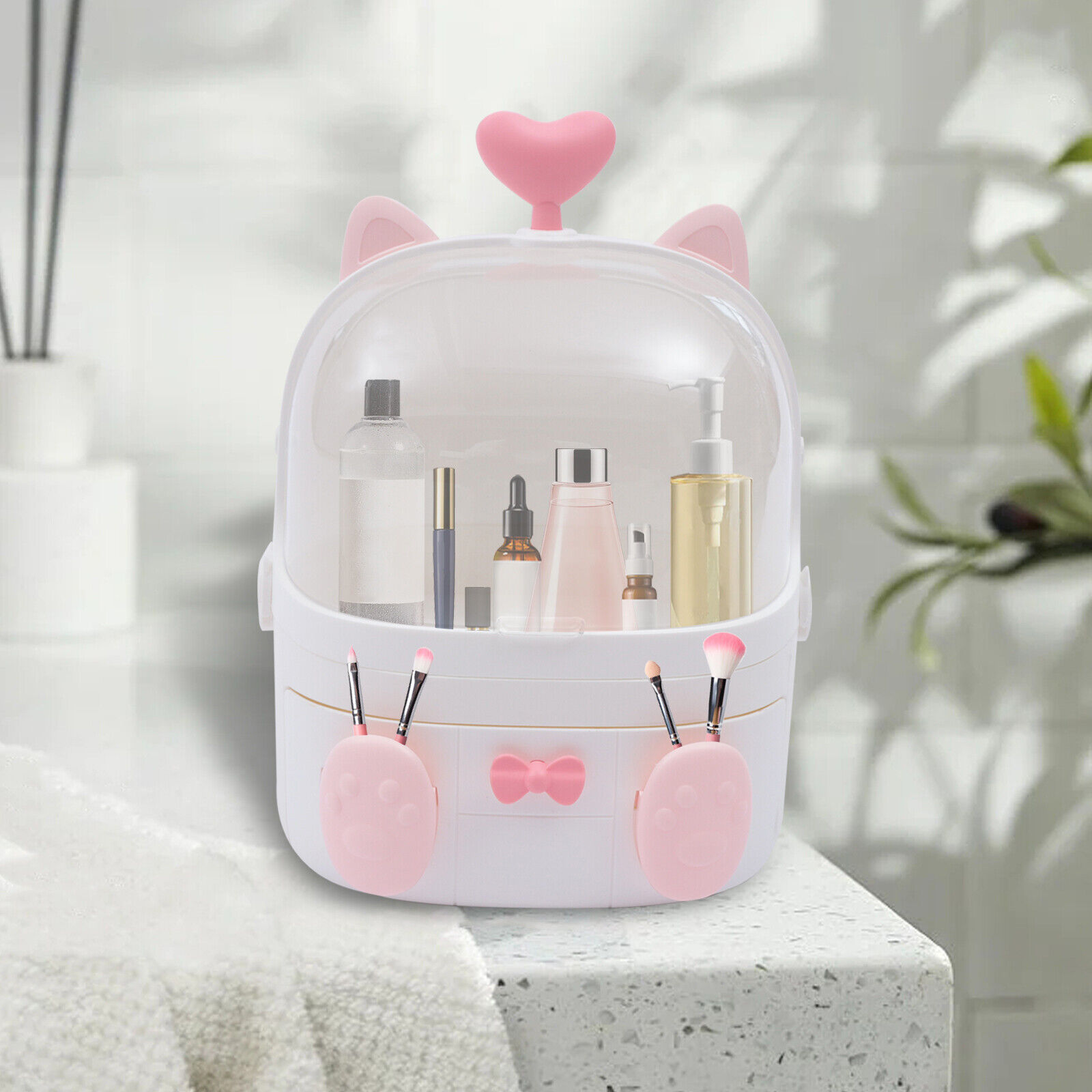 SHZICMY 2Tier Cosmetic Storage Box Drawer Makeup Organizer Container