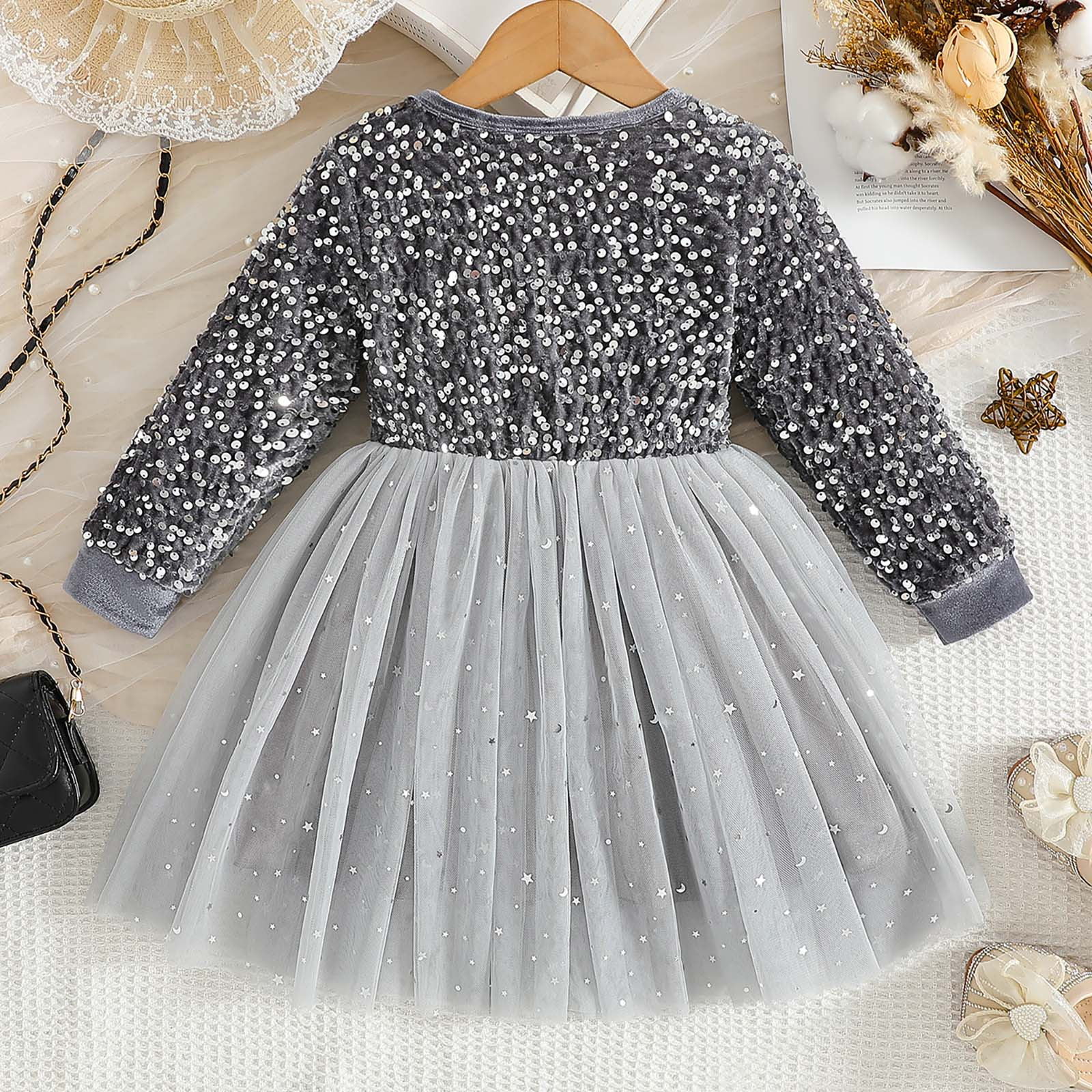 Winter Wonderland Silver Winter Dress Kids Sequin Silver Holiday Fancy  Sparkle Tulle Winter Dress  Believe Inspire