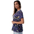 thumbnail image 2 of Just Love Women's Scrub Tops Nursing Scrubs (Navy Butterfly With Blue Trim, 2X), 2 of 3