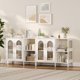thumbnail image 3 of QinaQin Aparador moderno con puertas arqueadas de vidrio templado y repisas ajustables, mueble multifuncional de 39.4 pulgadas para baño o sala, 3 of 7