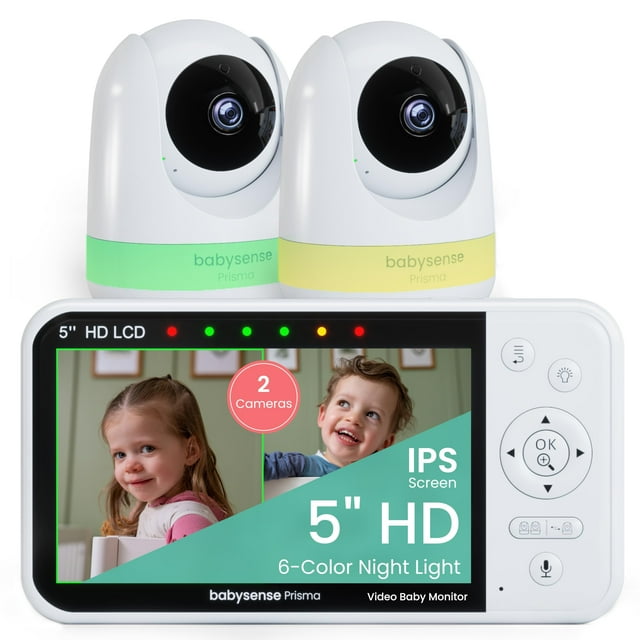 Monitor para bebés Babysense Prisma con cámara y audio, vídeo HD de 5 pulgadas