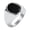 Silver, variant on Men's Oval Black Onyx Signet Ring Classic Minimalist Polish Plain Gemstone Band Ring Black Size 10