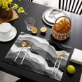 thumbnail image 3 of Grey Ombre Placemats Set of 6, Modern Geometric Moire Abstract Art Placemats for Dining Table, Place Mats for Kitchen Tabletop, Waterproof Wipeable Dining Table Mats Set, 3 of 9