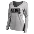 thumbnail image 2 of Women's Ash Las Vegas Raiders Iconic Collection On Side Stripe Long Sleeve V-Neck T-Shirt, 2 of 3