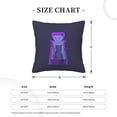 thumbnail image 4 of Square Throw Pillow Covers with Core, Cat Stealing Fish Art Illustration Purple Pillows for Sofa Beds, 20"x20", 4 of 9
