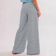 thumbnail image 7 of Delayuji Womens Stripes Pants Printed Casual Fashion Wide Leg Pants Sports Pants Loose Running Pants Pajamas Pants Loungewear, 7 of 7