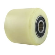 Angle View: Unique Bargains Unique Bargains Pallet Truck Spare Part 80 x 70mm Nylon Front Wheel Beige