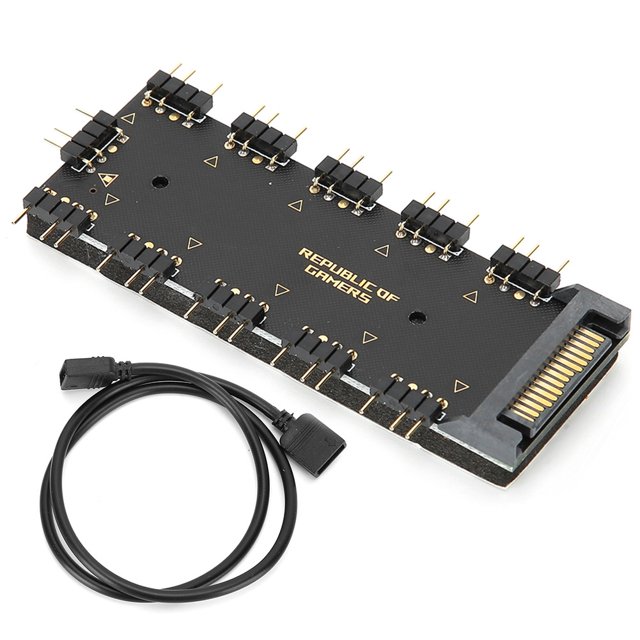 Hub Splitter Cable CPU Cooling Hub Electron PC Computer AURA RGB Adapter 5V SATA Powered Version5V SATA Powered Version