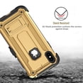 thumbnail image 2 of TJS Apple iPhone Xs MAX 2018 Case, 360° Belt Clip Holster Dual Layer Hybrid Shock Absorbing Resist Kickstand Armor Phone Case Cover (Gold), 2 of 8