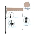 thumbnail image 5 of BouPower 118"x118" Manual Retractable Awning, Freestanding Patio Awning with Crank Handle, Waterproof Retractable Shades Awnings with Height & Angle Adjustable, for Balcony, Deck, Grey/Black/Khaki, 5 of 7