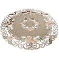 thumbnail image 4 of Fleur Latte Gold Daisy on Sage Green Table Doily (23"/33"Round), 4 of 4