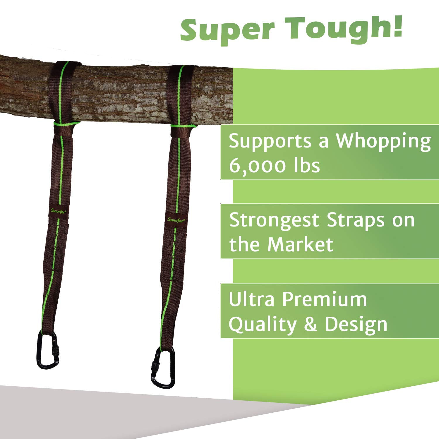 Swurfer Tree Swing Strap Hanging Kit, for Any Swing or Hammock, 60"