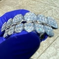 thumbnail image 5 of Real Solid 925 Sterling Silver Grillz Set Iced Baguettes Six on Six Teeth Grills, 5 of 6