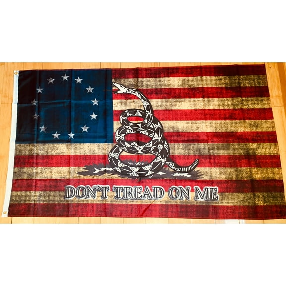Betsy Ross Don't Tread On Me Vintage Flag 3'X5' Rough Tex® 68D Nylon