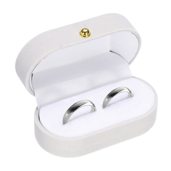 Uxcell Velvet Ring Box, Small Travel Jewelry Case Mini Ring Holder Jewelry Organizer Storage Case for Women Girls Wedding Proposal Engagement, Grey