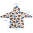 thumbnail image 7 of Beige Background Football Helmets Pattern Blanket Hoodies for Kids 6-13YR Oversize Wearable Blanket Hoodies for Boys Girls Teens, 7 of 7