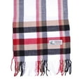 thumbnail image 2 of Women Men White Check Stripe Plaid Scarves Warm Soft Scarf with Fringes, 2 of 2