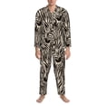 thumbnail image 3 of Lsque Leopard And Zebra1 Pattern Long Sleeve Pajama Set for Men - Soft 2-Piece Sleepwear and Loungewear Set with Pockets, Comfy Nightwear-XX-Large, 3 of 7