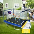 thumbnail image 4 of 8X12FT Rectangular Trampoline with Enclosure Net, SEGMART Big Outdoor Rectangle Trampoline with Basketball Hoop, Large Square Trampoline 1320LBS Weight Capacity with Ladder for Kids, Adults, 4 of 7