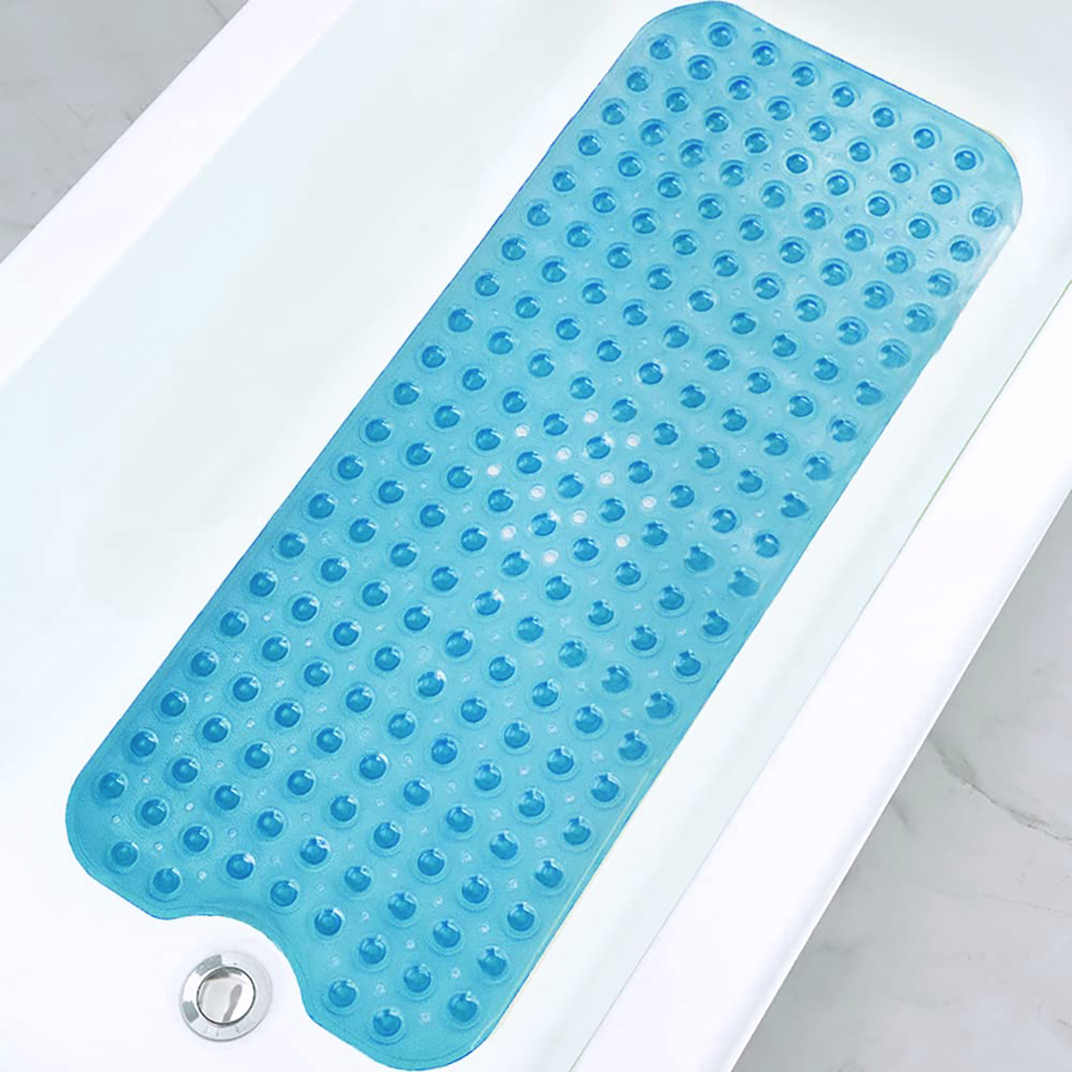 NEWEEN NonSlip Shower Mat for Bathtub with Drain Hole Bathroom Tub