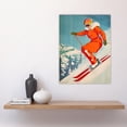 thumbnail image 4 of Artery8 Woman Skier Skiing Mountain Slope Snow Alps For Living Room Large Wall Art Poster Print Thick Paper 18X24 Inch, 4 of 5