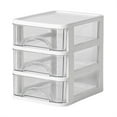 thumbnail image 2 of 1 Storage Box Plastic Kitchen Pantry Stackable Storage Organizer Container Station With Drawers for Cabinet Countertop Holds Coffee Tea Sugar Packets Creamers Clear White, 2 of 9