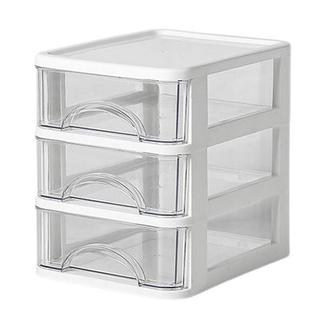 Gkeoshab Home Textile Storage Plastic Kitchen Pantry Stackable Storage Organizer Container Station With Drawers For Cabinet Countertop Holds Coffee Tea Sugar Packets Creamers Clear White