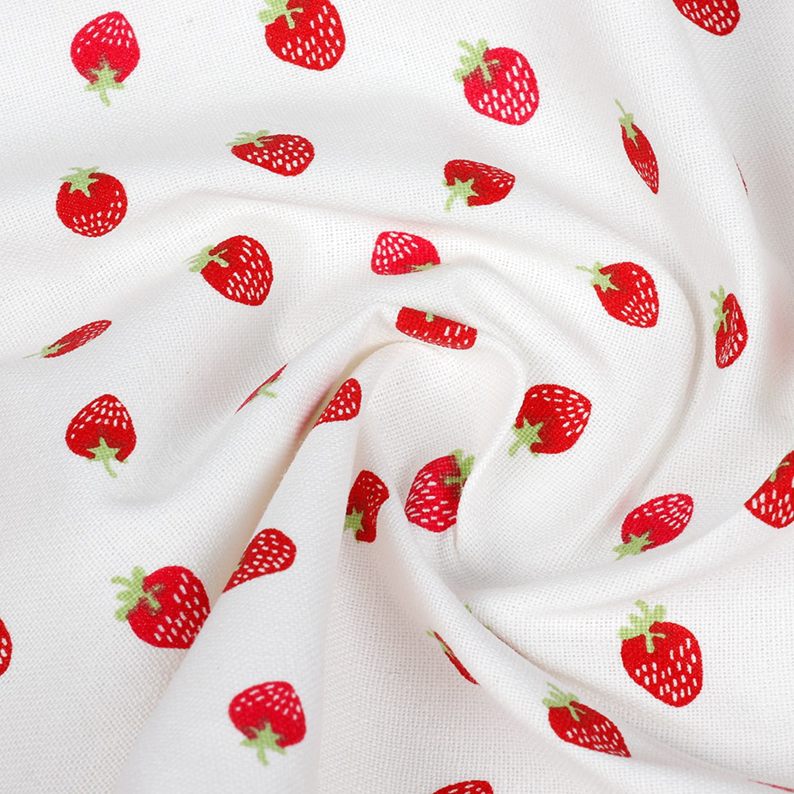 BIMZUC Kids Cotton Apron for Cooking, Baking, and Painting with Adjustable Neck Strap, Red Strawberry
