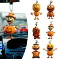 thumbnail image 3 of LHWEN Car Hanging Decor Halloween Pumpkin Man Ornament Gifts Acrylic Pendant DIY Home Decorations Unique Design Car Accessories Keychain Window Decoration Wind Chime Multiple Strong Acrylic, 3 of 3